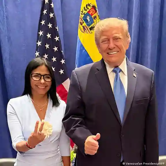 De "histórico" califica Delcy Rodríguez encuentro con Trump